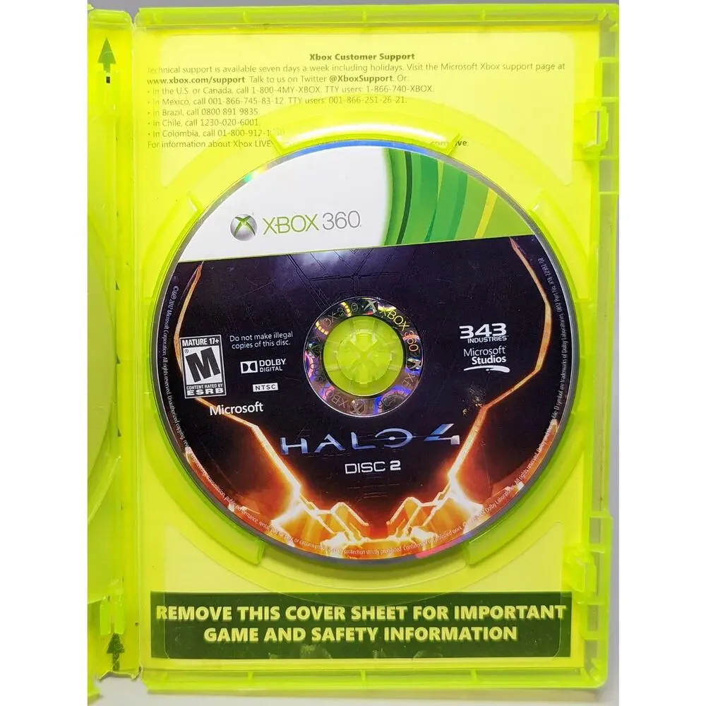 Halo 4 - (Microsoft Xbox 360) 2 Disc Set No Manual Clean & Tested
